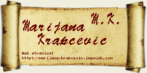 Marijana Krapčević vizit kartica